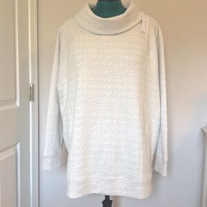 NWT Lane Bryant White Cowl Neck Activewear Pullover Long Sleeve Size 22/24